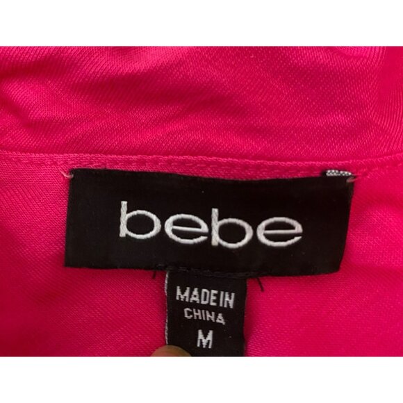 Bebe Dress Bodycon Side Cut Out at Waist Pink Draped Ruched Sleeveless Medium - Picture 6 of 12